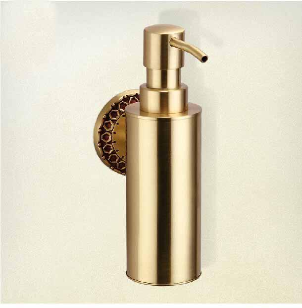 Gold brass soap dispenser